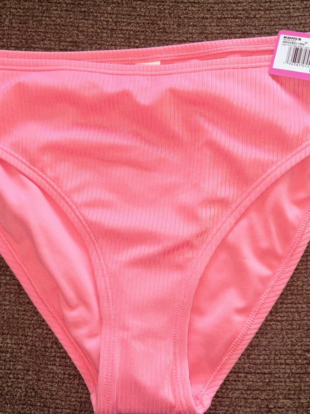 One piece swim bottoms high rise cheeky coral